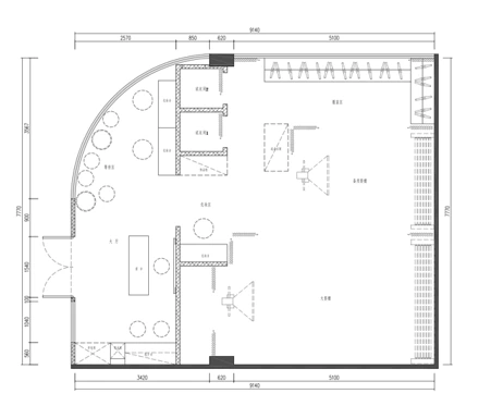 自拍影棚店铺 CAD 平面布局图示例